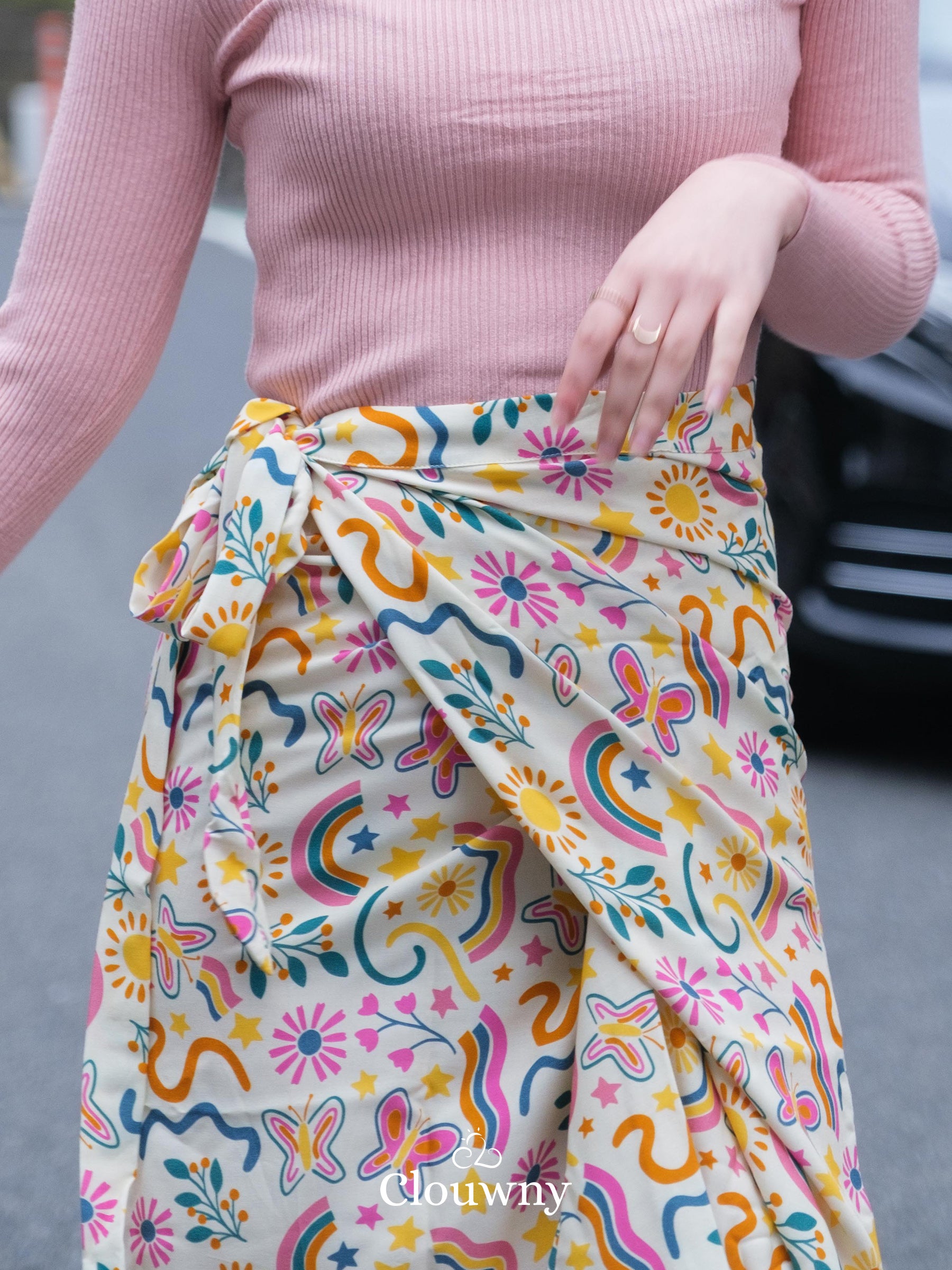 Tsuki Wrap Skirt - Cream